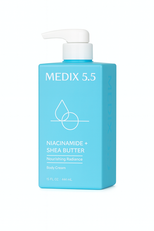 MEDIX Fragrance Free Niacinamide Face Moisturizer + Shea Butter Cream For Face & Body Lotion | Anti Aging Skin Care Firming Cream For Wrinkles, Dark Spots, Large Pores, 15 Fl Oz