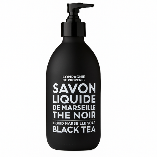 Compagnie de Provence Savon de Marseille Liquid Soap - Black Tea - 10 Fl Oz Glass Pump Bottle