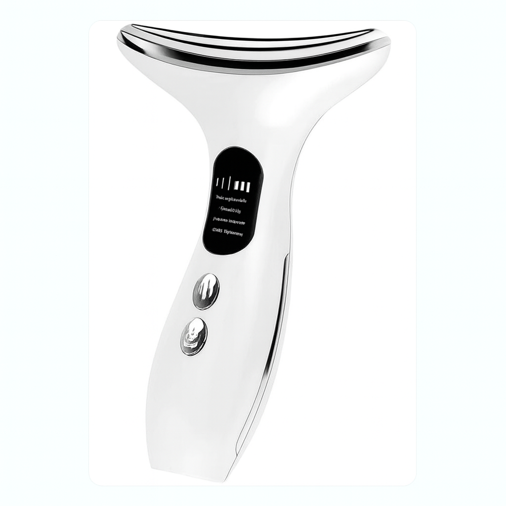 3-in-1 LED Skin Sculptor - Red Light Neck Massager with Heat - Ergonomic Relaxation Device for Muscle Comfort & Skin Care, Non-Medical Personal Use,White,2025