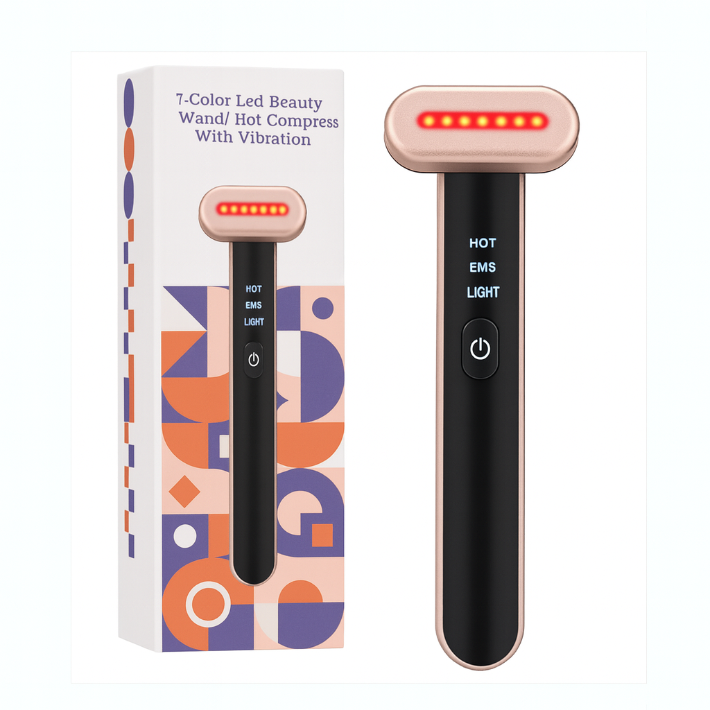 Acne Light Therapy Wand Red Light Therapy for Face Microcurrent Facial Device, True Beauty Glow Facial Massager Lymphatic Drainage Massager Face