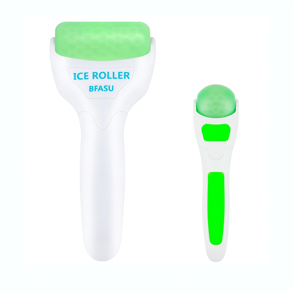 Ice Roller, Face Roller 2 PCS, Massage Tools with Mini Roller for Eye, Face and Body, Relax and Alleviate Puffiness Fine Lines Minor Pain (Green)