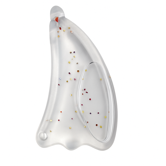 Reusable Glass guasha, hot and Cold Compress guasha for Puffiness and Redness Reducing Skin Care Routine, Self Care Gift for Men Women (Clear)