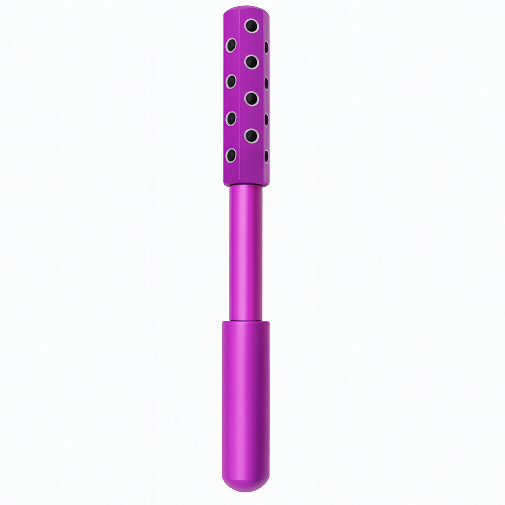 Facial Roller - Uplift Facial Massaging Beauty Roller, Face Massager Roller, Face Rollers for Women, Portable 7.6" Purple Beauty Roller for Face, Eye, Neck, Chin, Skin - 24-Stone