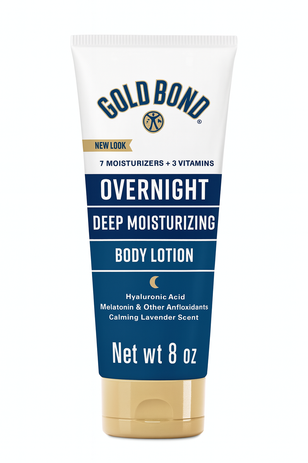 Gold Bond Overnight Deep Moisturizing Lotion, 8 oz., Skin Therapy Lotion With Calming Scent
