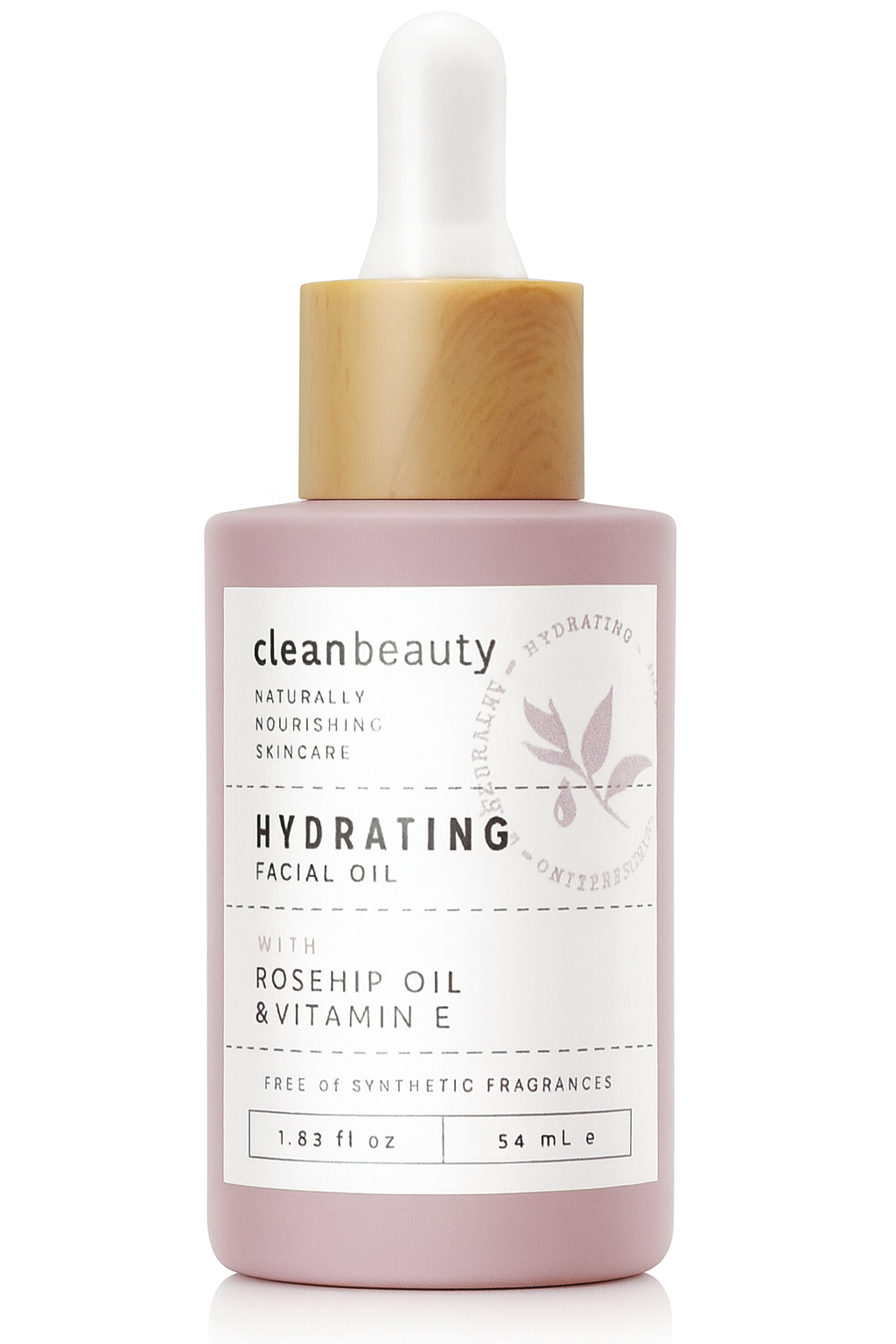 Clean Beauty Hydrating Rose Petal Facial Oil with Rosehip Oil & Vitamin E, Reduce Fine Lines & Dark Spots, Moisturize & Nourish, USA Made (1.83 fl oz)