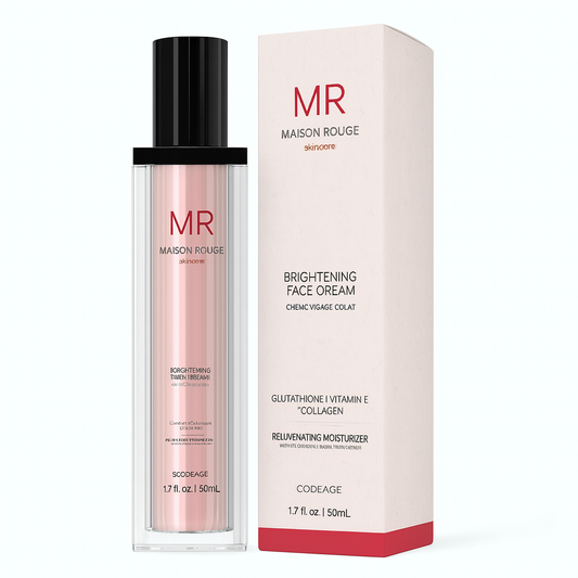 Codeage Maison Rouge Brightening Face Cream Glutathione Cream, Collagen Peptides, Vitamin E, CoQ10 – Radiance & Antioxidant Complex – Refillable – Paraben- Free – All Skin Types – 1.7 fl oz