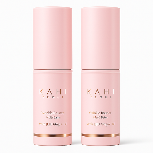 KAHI Wrinkle Bounce Multi Balm - DUO EDITION | All-in-One Hydrating Balm Eye Cream Make Up Base & Moisture Stick | Daily Moisturizer Stick with Salmon-derived sodium DNA (0.32 oz - Pack of 2)